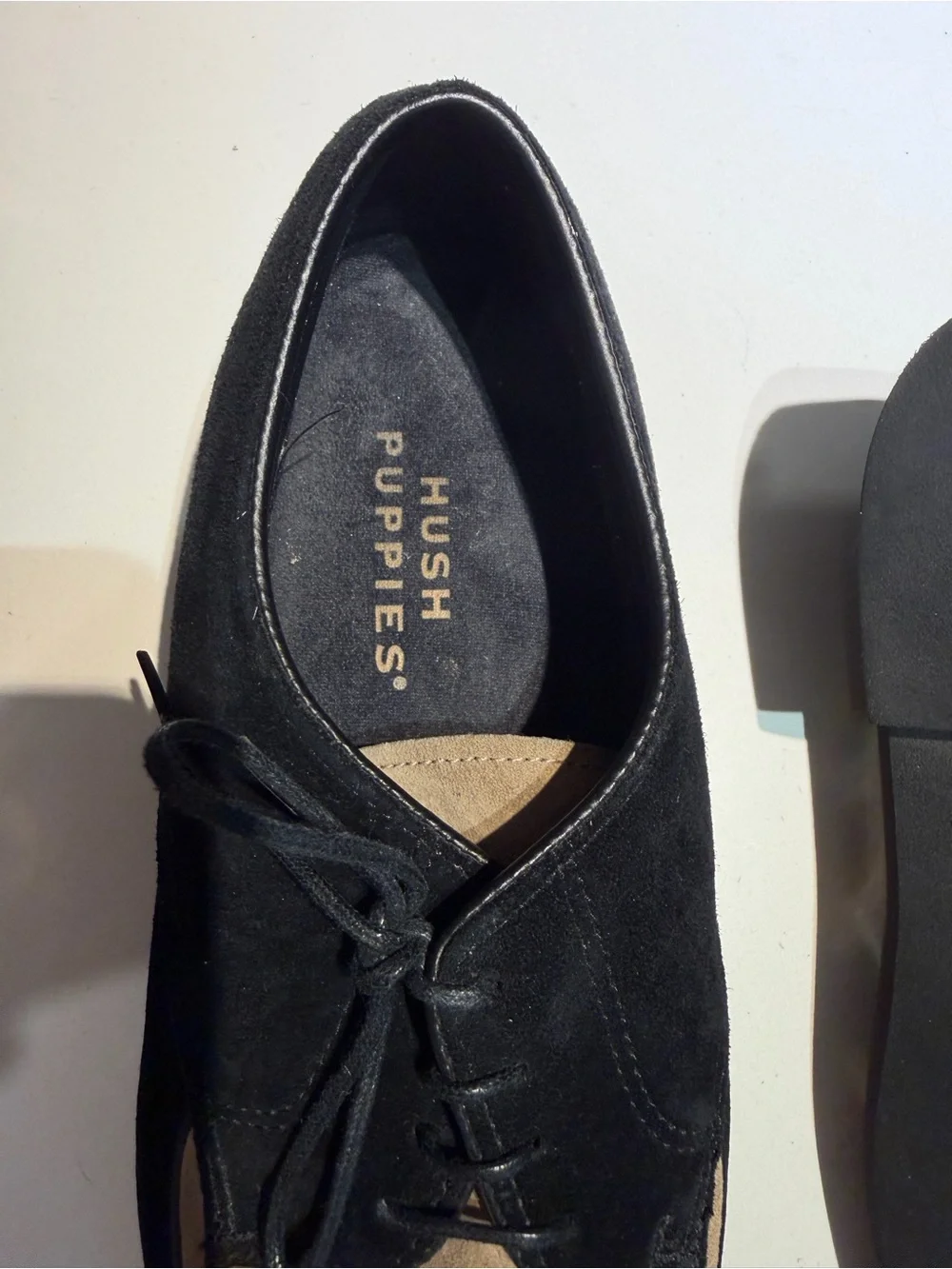 Hush Puppies Men's Black and Tan Two-Tone Suede Derbys